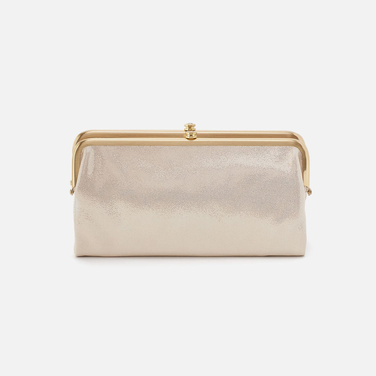 HOBO Lauren Clutch-Wallet In Metallic Leather - Sand Shimmer