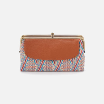 HOBO Lauren Clutch-Wallet In Multi Weave With Leather Trim - Sunset Raffia