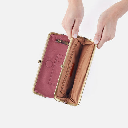 HOBO Lauren Clutch-Wallet In Tooled Embossed Leather - Mauve Tooled Emboss