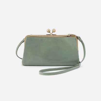 HOBO Lauren Frame Crossbody In Polished Leather - Jade