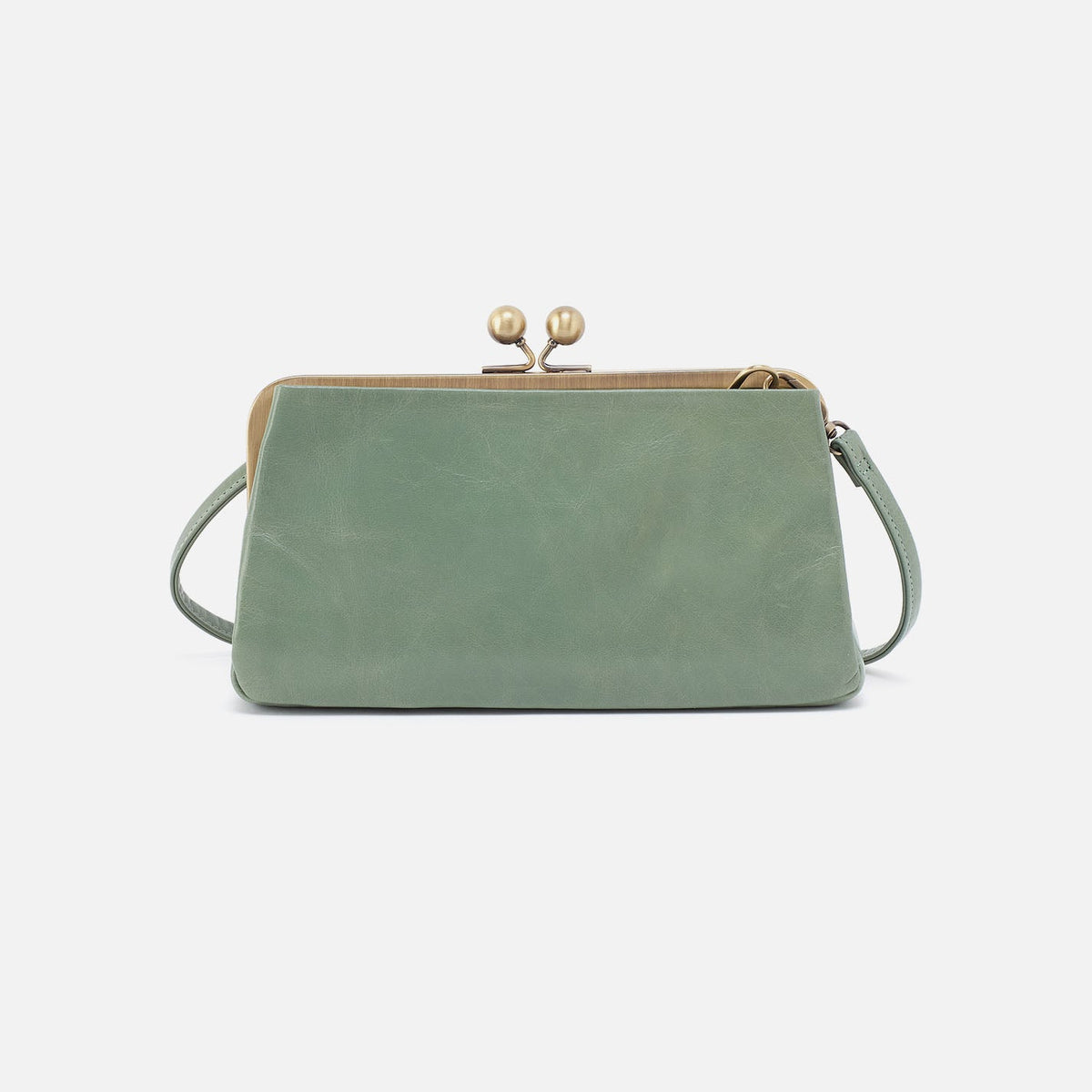 HOBO Lauren Frame Crossbody In Polished Leather - Jade