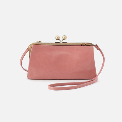 HOBO Lauren Frame Crossbody In Polished Leather - Rose