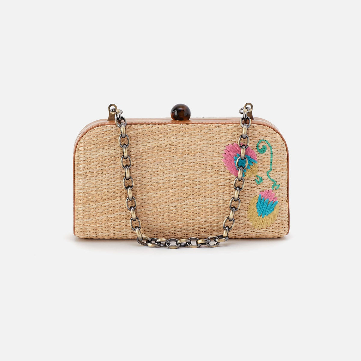 HOBO Lauren Minaudiere In Woven Straw - Natural Straw