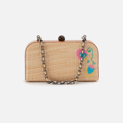 HOBO Lauren Minaudiere In Woven Straw - Natural Straw