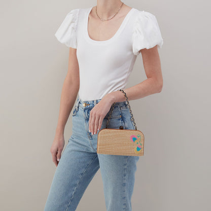 HOBO Lauren Minaudiere In Woven Straw - Natural Straw