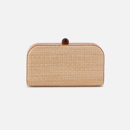 HOBO Lauren Minaudiere In Woven Straw - Natural Straw