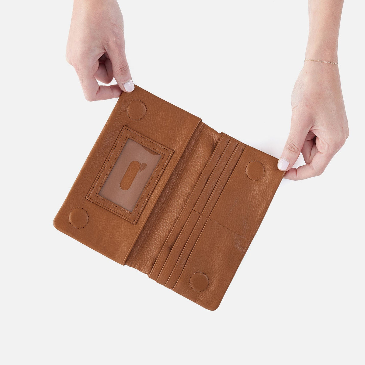 HOBO Lumen Continental Wallet In Pebbled Leather - Warm Honey