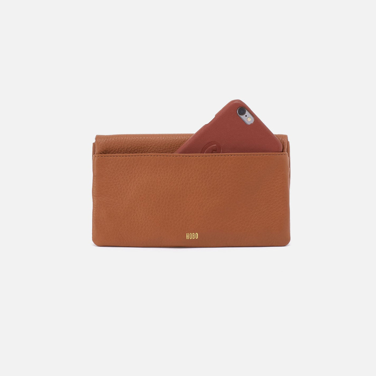 HOBO Lumen Continental Wallet In Pebbled Leather - Warm Honey