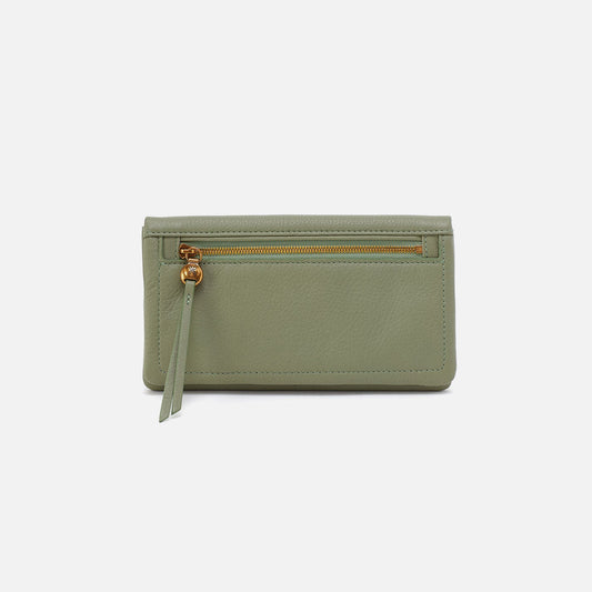 HOBO Lumen Continental Wallet In Pebbled Leather - Watercress
