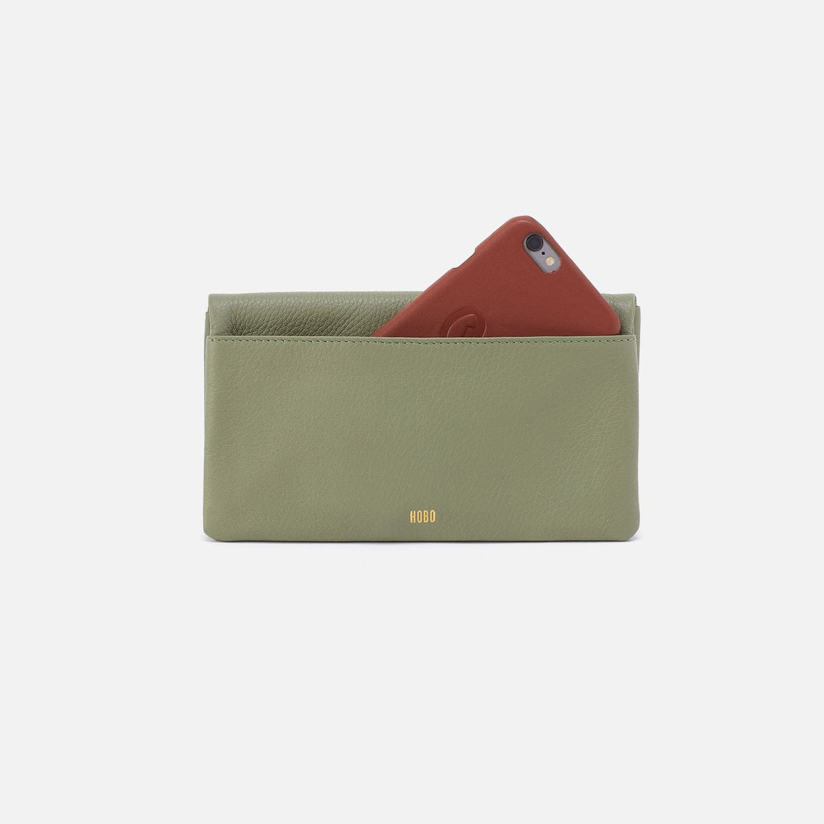 HOBO Lumen Continental Wallet In Pebbled Leather - Watercress