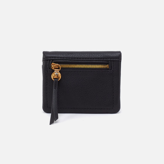 HOBO Lumen Mini Wallet In Pebbled Leather - Black