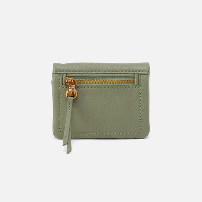 HOBO Lumen Mini Wallet In Pebbled Leather - Watercress