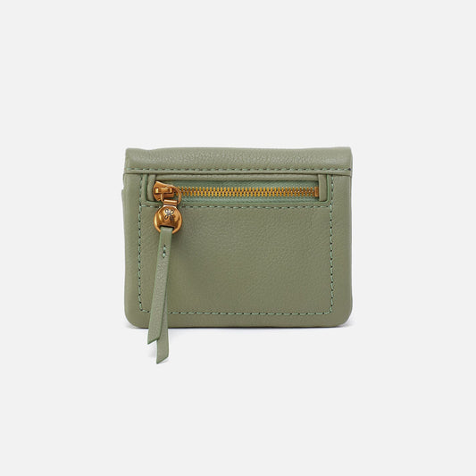 HOBO Lumen Mini Wallet In Pebbled Leather - Watercress