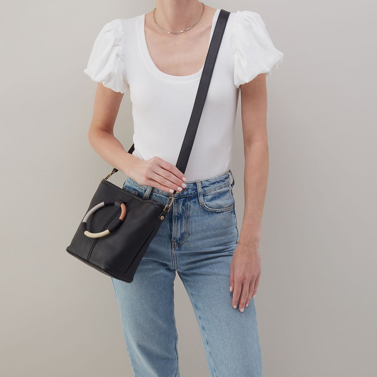 HOBO Luna Small Tote In Pebbled Leather - Black