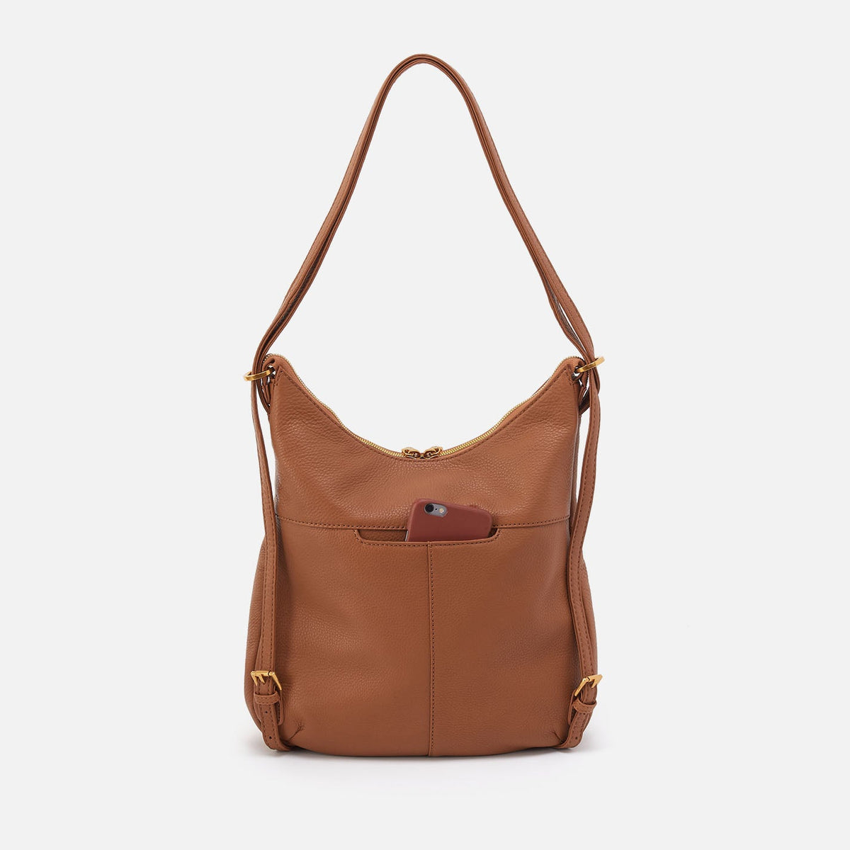 HOBO Merrin Convertible Backpack In Pebbled Leather - Warm Honey