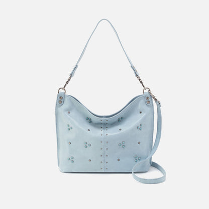 HOBO Pier Shoulder Bag In Buffed Leather - Sky