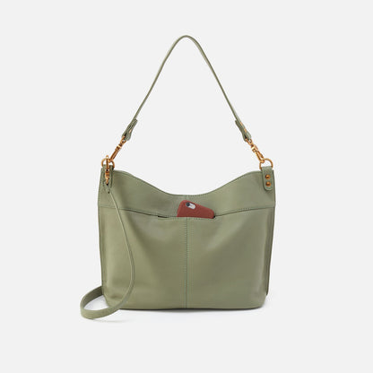 HOBO Pier Shoulder Bag In Pebbled Leather - Watercress