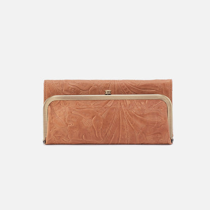 HOBO Rachel Continental Wallet In Tooled Embossed Leather - Saddle Tooled Emboss