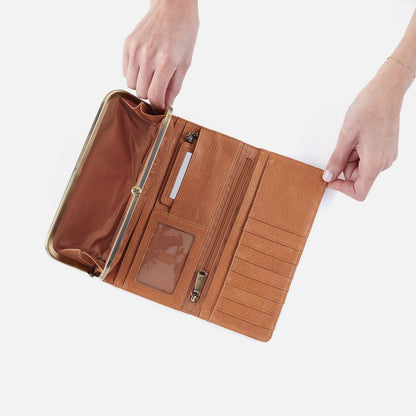HOBO Rachel Continental Wallet In Tooled Embossed Leather - Saddle Tooled Emboss