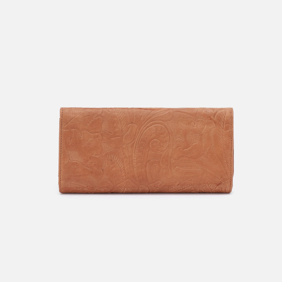 HOBO Rachel Continental Wallet In Tooled Embossed Leather - Saddle Tooled Emboss