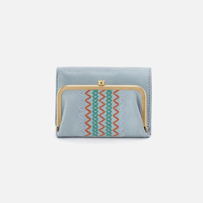 HOBO Robin Compact Wallet In Buffed Leather - Sky