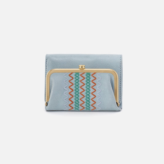 HOBO Robin Compact Wallet In Buffed Leather - Sky