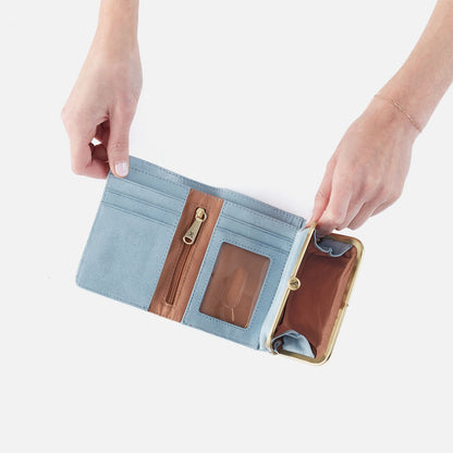 HOBO Robin Compact Wallet In Buffed Leather - Sky
