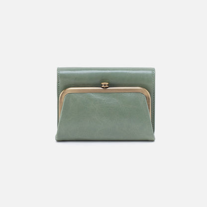 HOBO Robin Compact Wallet In Polished Leather - Jade