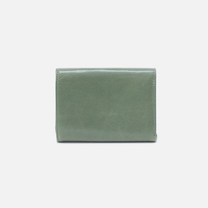 HOBO Robin Compact Wallet In Polished Leather - Jade