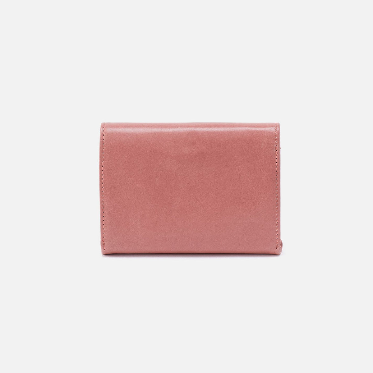 HOBO Robin Compact Wallet In Polished Leather - Rose