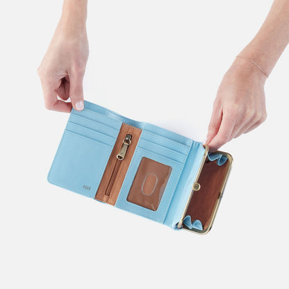 HOBO Robin Compact Wallet In Polished Leather - Stratosphere