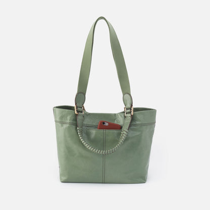 HOBO Romy Medium Tote In Polished Leather - Jade
