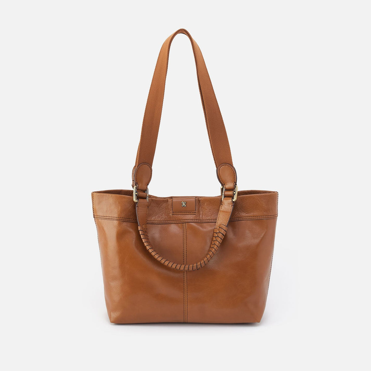 HOBO Romy Medium Tote In Polished Leather - Truffle