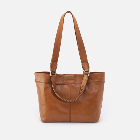 HOBO Romy Medium Tote In Polished Leather - Truffle
