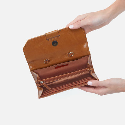HOBO Romy Wallet Crossbody In Polished Leather - Truffle