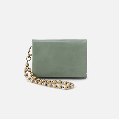 HOBO Ross Bead Wristlet In Polished Leather - Jade