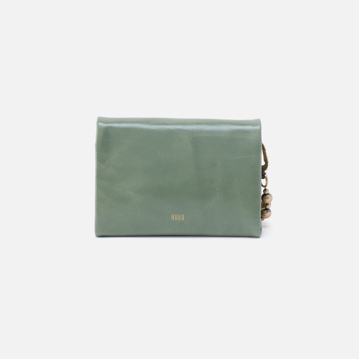 HOBO Ross Bead Wristlet In Polished Leather - Jade