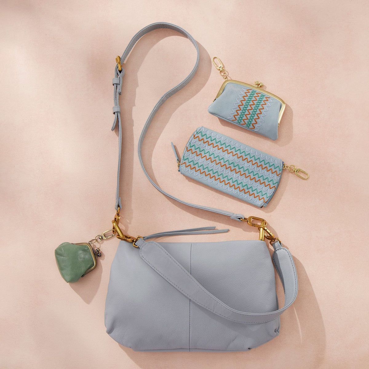 HOBO Run Frame Pouch In Polished Leather - Jade