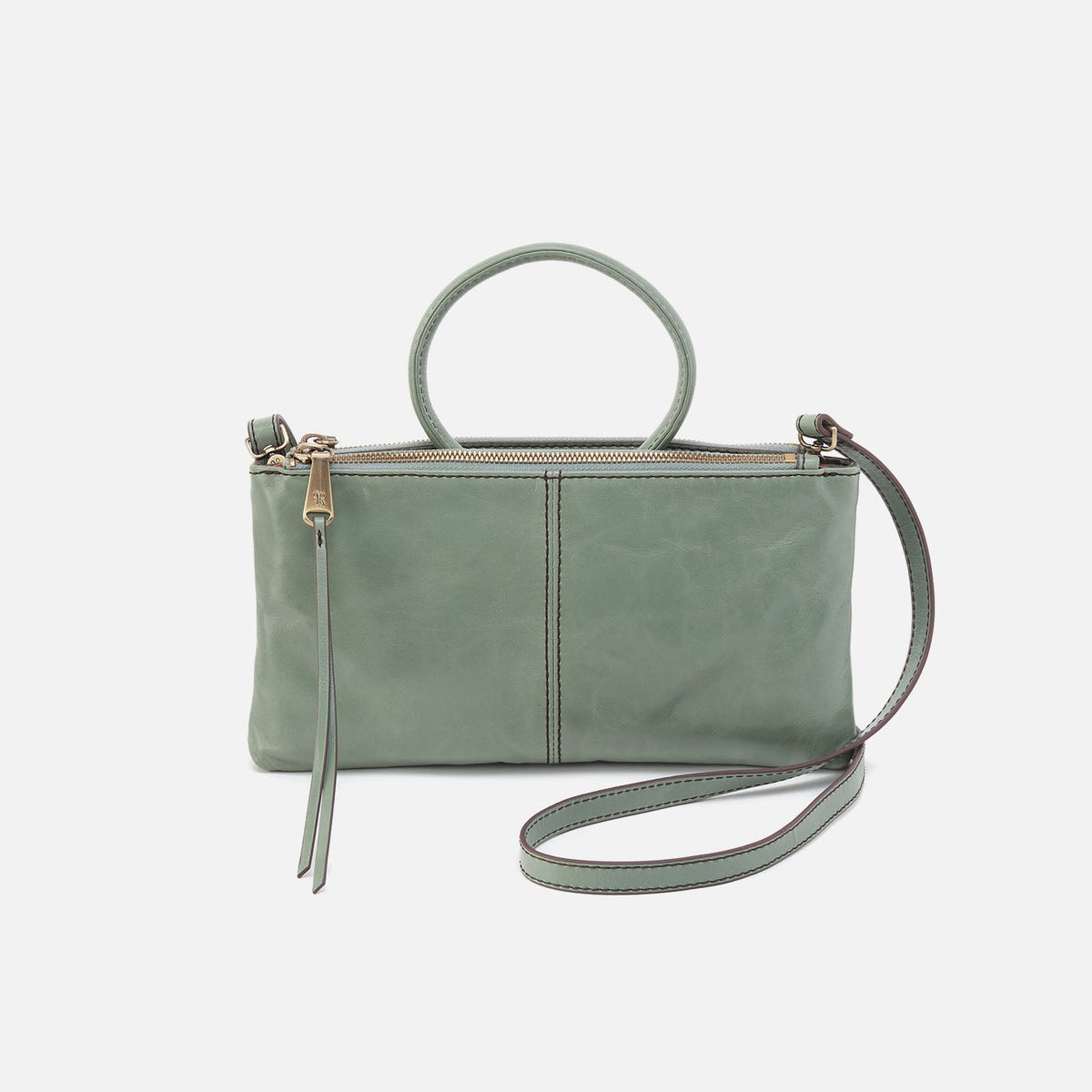 HOBO Sable Crossbody In Polished Leather - Jade
