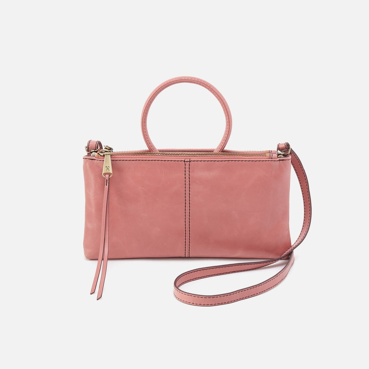 HOBO Sable Crossbody In Polished Leather - Rose