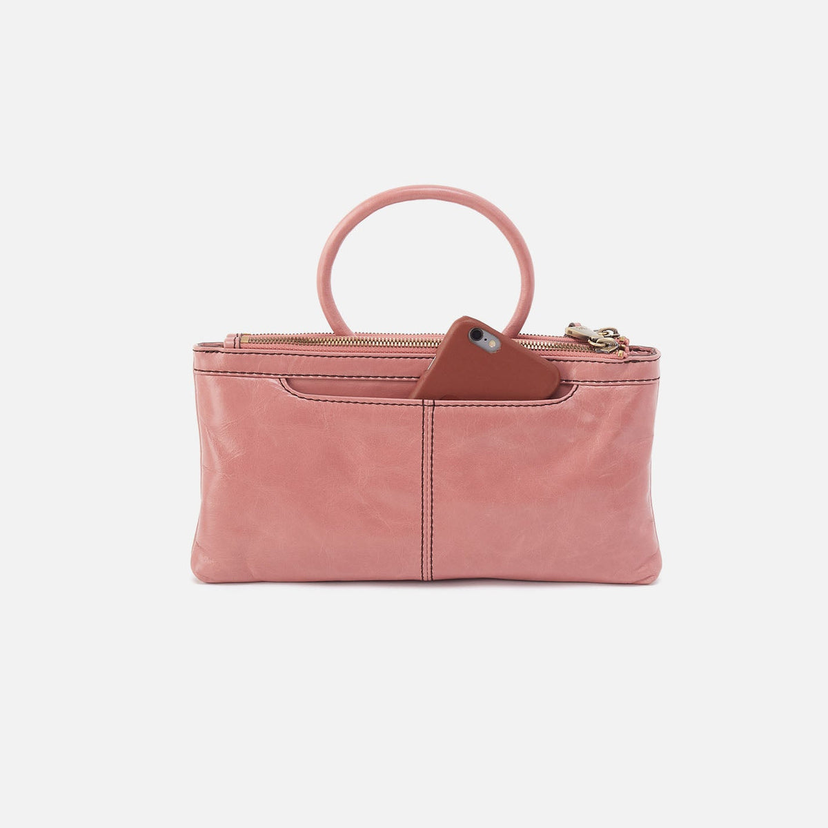 HOBO Sable Crossbody In Polished Leather - Rose