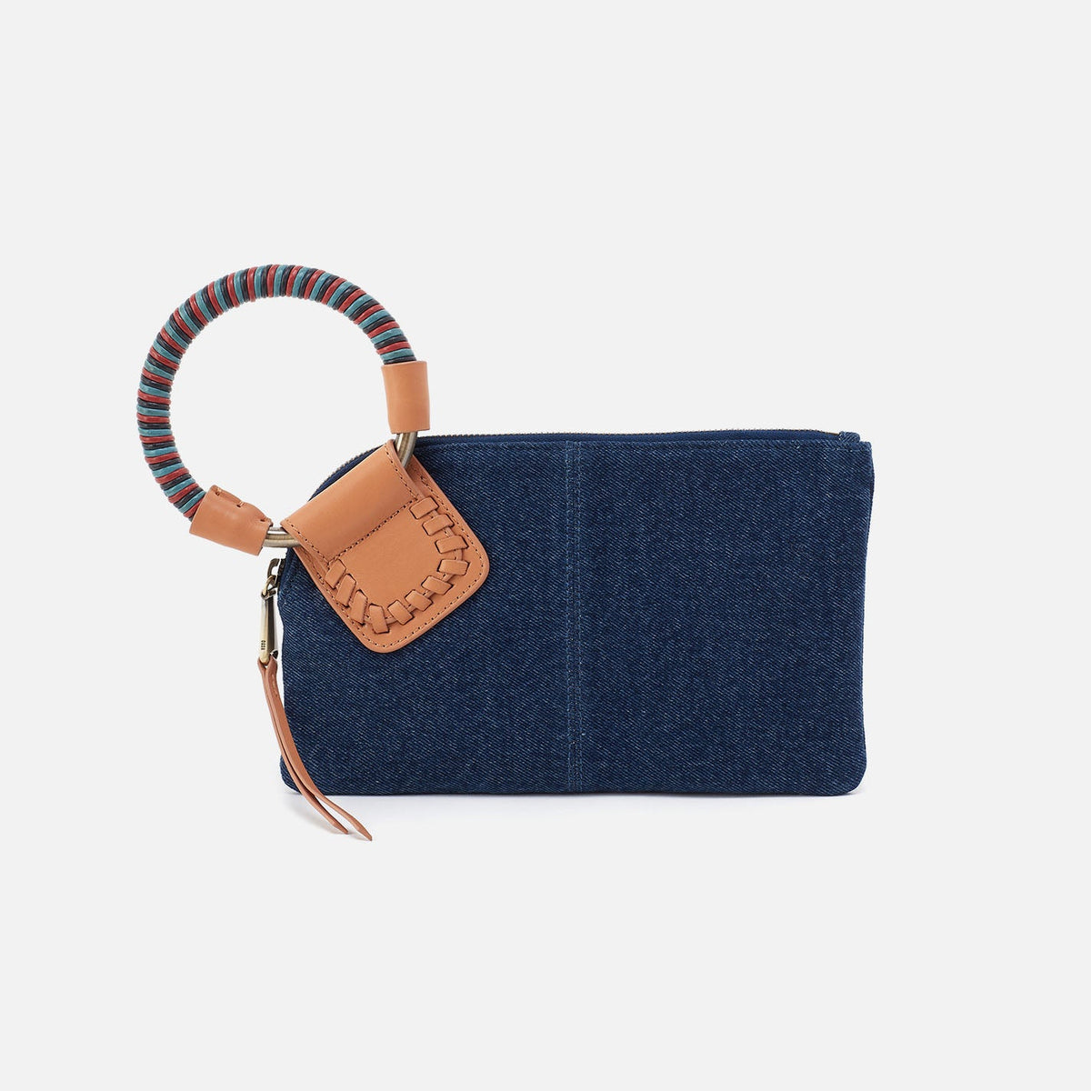 HOBO Sable Wristlet In Denim Fabric - Dark Denim