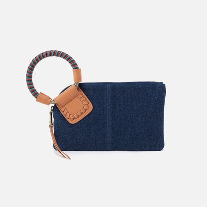 HOBO Sable Wristlet In Denim Fabric - Dark Denim