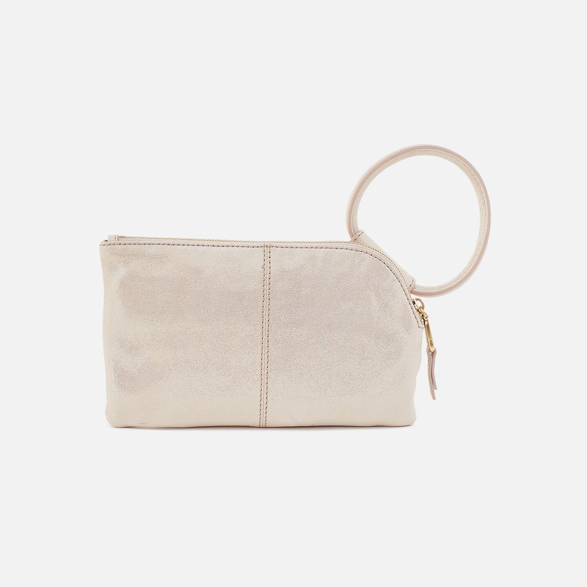 HOBO Sable Wristlet In Metallic Leather - Sand Shimmer