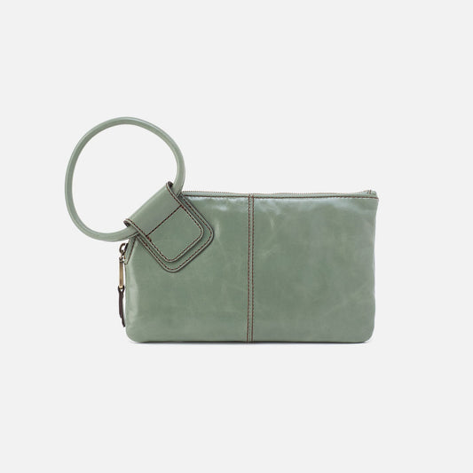 HOBO Sable Wristlet In Polished Leather - Jade