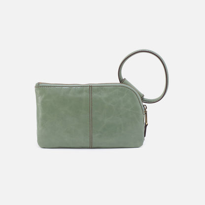 HOBO Sable Wristlet In Polished Leather - Jade