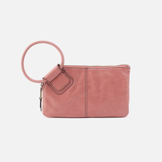 HOBO Sable Wristlet In Polished Leather - Rose