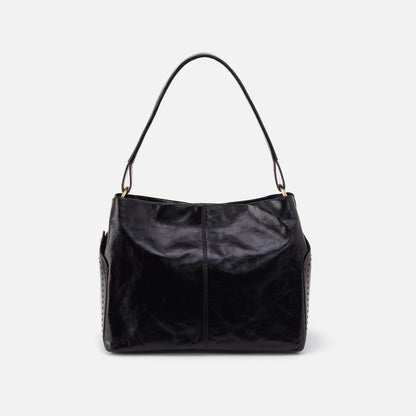 HOBO Seneca Shoulder Bag In Polished Leather - Black