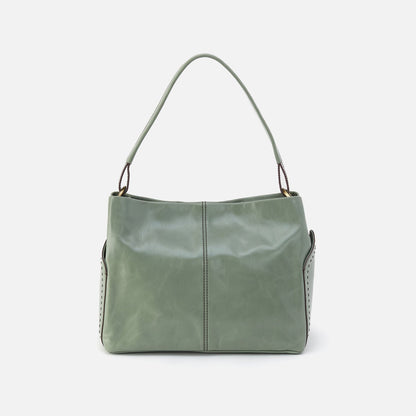 HOBO Seneca Shoulder Bag In Polished Leather - Jade
