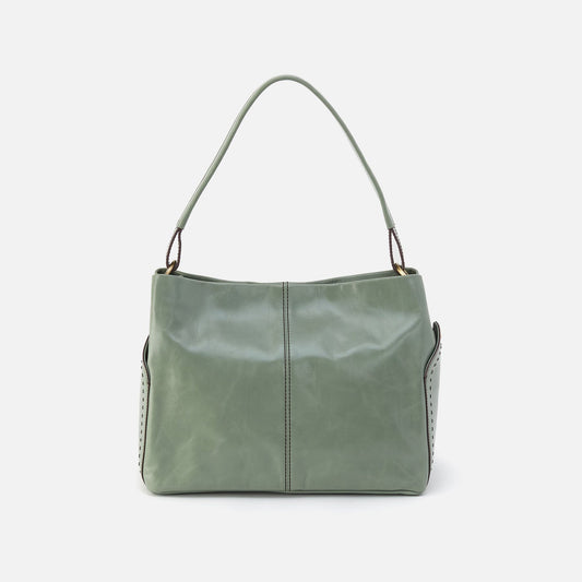 HOBO Seneca Shoulder Bag In Polished Leather - Jade